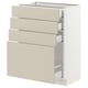 SEKTION / MAXIMERA Base cabinet with 4 drawers, white/Havstorp beige, 24x15x30 "