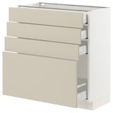 SEKTION / MAXIMERA Base cabinet with 4 drawers, white/Havstorp beige, 30x15x30 "