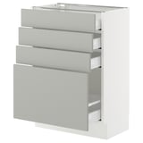 SEKTION / MAXIMERA Base cabinet with 4 drawers, white/Havstorp light gray, 24x15x30 "