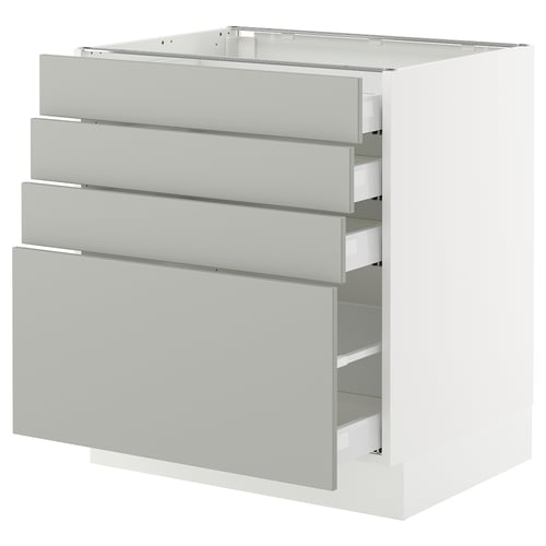 SEKTION light grey kitchen cabinet, rectangular, four-drawer design, smooth finish.