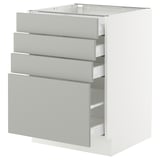 SEKTION / MAXIMERA Base cabinet with 4 drawers, white/Havstorp light gray, 24x24x30 "
