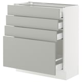 SEKTION / MAXIMERA Base cabinet with 4 drawers, white/Havstorp light gray, 30x15x30 "