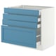 SEKTION / MAXIMERA Base cabinet with 4 drawers, white/Lerhyttan blue, 36x24x30 "