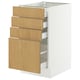 SEKTION / MAXIMERA Base cabinet with 4 drawers, white/Sinarp oak veneer, 18x24x30 "