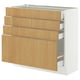 SEKTION / MAXIMERA Base cabinet with 4 drawers, white/Sinarp oak veneer, 36x15x30 "