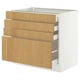 SEKTION / MAXIMERA Base cabinet with 4 drawers, white/Sinarp oak veneer, 36x24x30 "