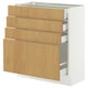 SEKTION / MAXIMERA Base cabinet with 4 drawers, white/Sinarp oak veneer, 30x15x30 "