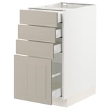 SEKTION / MAXIMERA Base cabinet with 4 drawers, white/Stensund beige, 15x24x30 "