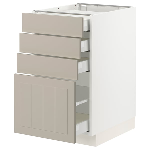 SEKTION / MAXIMERA Base cabinet with 4 drawers, white/Stensund beige, 18x24x30 "