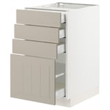 SEKTION / MAXIMERA Base cabinet with 4 drawers, white/Stensund beige, 18x24x30 "