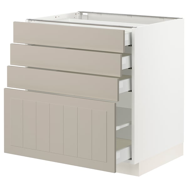 SEKTION / MAXIMERA Base cabinet with 4 drawers, white/Stensund beige, 30x24x30 "