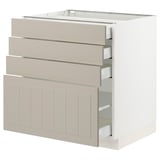 SEKTION / MAXIMERA Base cabinet with 4 drawers, white/Stensund beige, 30x24x30 "