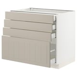 SEKTION / MAXIMERA Base cabinet with 4 drawers, white/Stensund beige, 36x24x30 "
