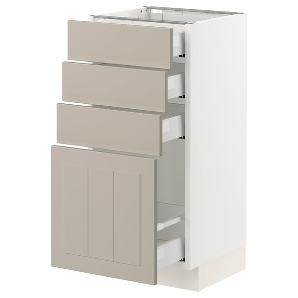 SEKTION / MAXIMERA Base cabinet with 4 drawers, white/Stensund beige, 15x15x30 "