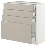 SEKTION / MAXIMERA Base cabinet with 4 drawers, white/Stensund beige, 30x15x30 "