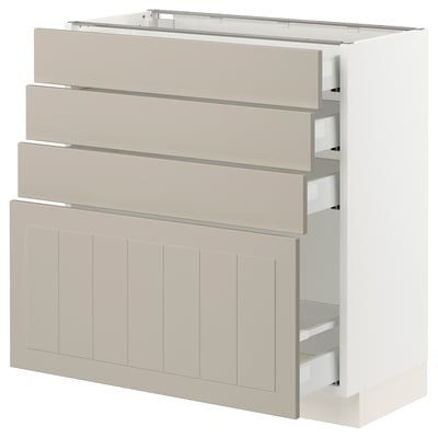 SEKTION / MAXIMERA Base cabinet with 4 drawers, white/Stensund beige, 30x15x30 "