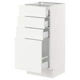 SEKTION / MAXIMERA Base cabinet with 4 drawers, white/Vallstena white, 15x15x30 "