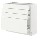 SEKTION / MAXIMERA Base cabinet with 4 drawers, white/Vallstena white, 36x15x30 "