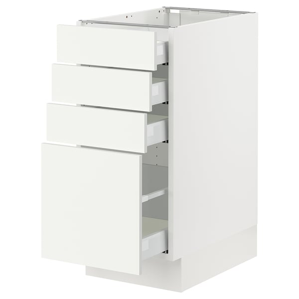 SEKTION / MAXIMERA Base cabinet with 4 drawers, white/Vallstena white, 15x24x30 "