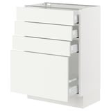 SEKTION / MAXIMERA Base cabinet with 4 drawers, white/Vallstena white, 24x15x30 "