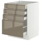 SEKTION / MAXIMERA Base cabinet with 4 drawers, white/Voxtorp high-gloss dark grey-brown, 24x24x30 "