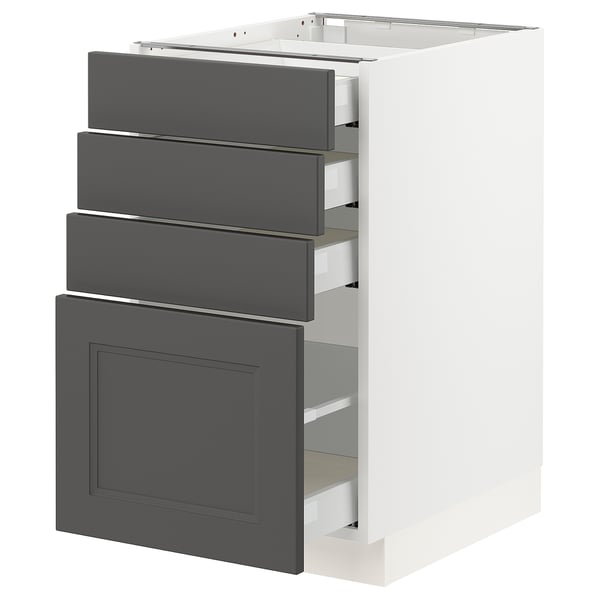 Sektion Maximera Base Cabinet With 4 Drawers White Axstad