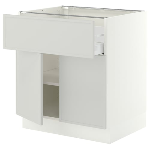 SEKTION / MAXIMERA Base cabinet with drawer/2 doors, white/Aspudden light gray, 30x24x30 "