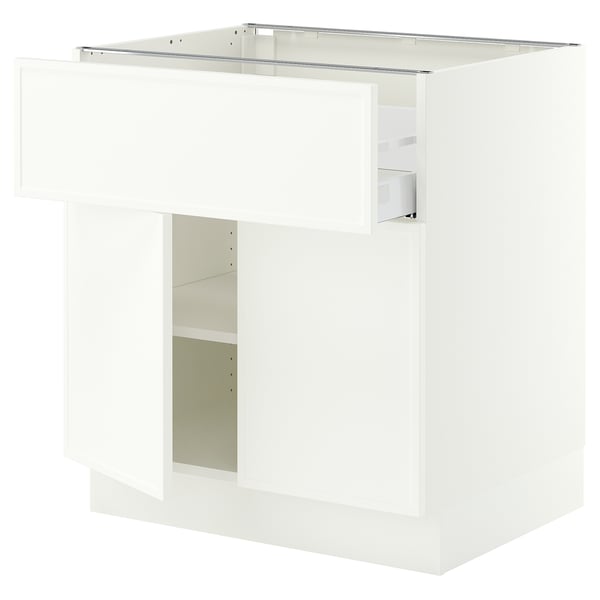 SEKTION / MAXIMERA Base cabinet with drawer/2 doors, white/Aspudden matte white, 30x24x30 "