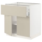 SEKTION / MAXIMERA Base cabinet with drawer/2 doors, white/Havstorp beige, 30x24x30 "