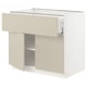 SEKTION / MAXIMERA Base cabinet with drawer/2 doors, white/Havstorp beige, 36x24x30 "