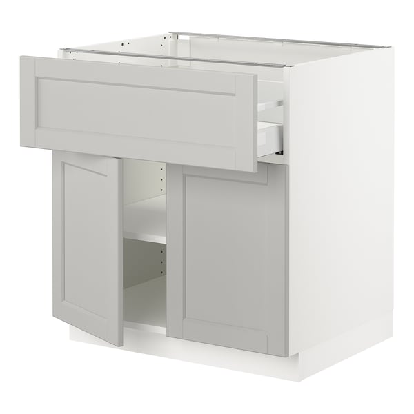 SEKTION / MAXIMERA Base cabinet with drawer/2 doors, white/Lerhyttan light gray, 30x24x30 "