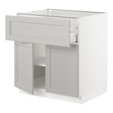 SEKTION / MAXIMERA Base cabinet with drawer/2 doors, white/Lerhyttan light gray, 30x24x30 "