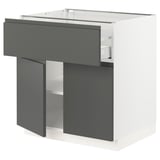 SEKTION / MAXIMERA Base cabinet with drawer/2 doors, white/Voxtorp dark gray, 30x24x30 "