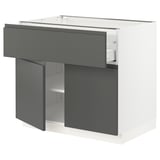 SEKTION / MAXIMERA Base cabinet with drawer/2 doors, white/Voxtorp dark gray, 36x24x30 "