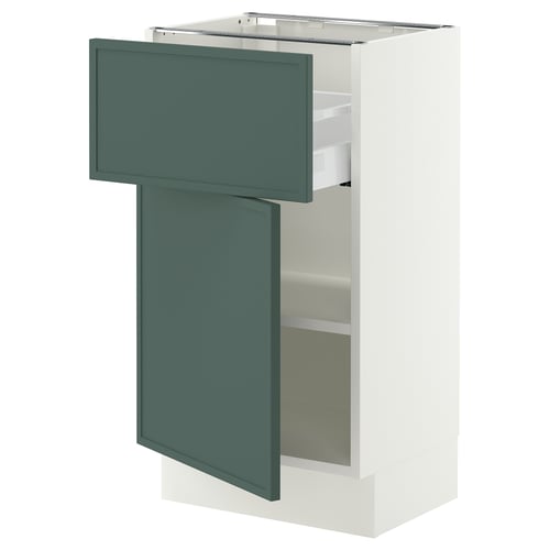 SEKTION / MAXIMERA Base cabinet with drawer/door, white/Aspudden dark gray-green, 18x15x30 "