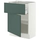 SEKTION / MAXIMERA Base cabinet with drawer/door, white/Aspudden dark gray-green, 24x15x30 "