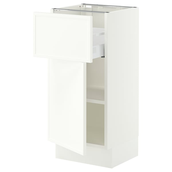 SEKTION / MAXIMERA Base cabinet with drawer/door, white/Aspudden matte white, 15x15x30 "