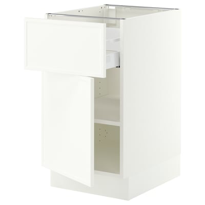 SEKTION / MAXIMERA Base cabinet with drawer/door, white/Aspudden matte white, 18x24x30 "
