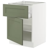 SEKTION / MAXIMERA Base cabinet with drawer/door, white/Axstad gray-green, 24x24x30 "
