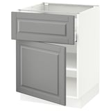 SEKTION / MAXIMERA Base cabinet with drawer/door, white/Bodbyn gray, 24x24x30 "