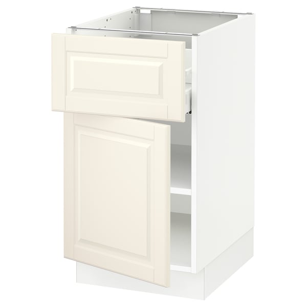 SEKTION / MAXIMERA Base cabinet with drawer/door, white/Bodbyn off-white, 18x24x30 "