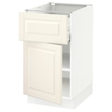 SEKTION / MAXIMERA Base cabinet with drawer/door, white/Bodbyn off-white, 18x24x30 "