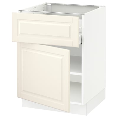 SEKTION / MAXIMERA Base cabinet with drawer/door, white/Bodbyn off-white, 24x24x30 "