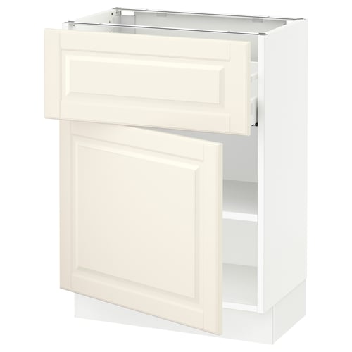 SEKTION kitchen cabinet, off-white, classic design. Adjustable shelves, full-extension drawer with dampers.