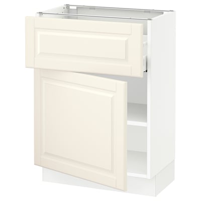SEKTION / MAXIMERA Base cabinet with drawer/door, white/Bodbyn off-white, 24x15x30 "