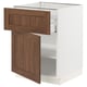 SEKTION / MAXIMERA Base cabinet with drawer/door, white Enköping/brown walnut effect, 24x24x30 "