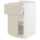 SEKTION / MAXIMERA Base cabinet with drawer/door, white/Havstorp beige, 18x24x30 "