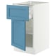 SEKTION / MAXIMERA Base cabinet with drawer/door, white/Lerhyttan blue, 18x24x30 "