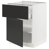 SEKTION / MAXIMERA Base cabinet with drawer/door, white/Nickebo matte anthracite, 24x24x30 "