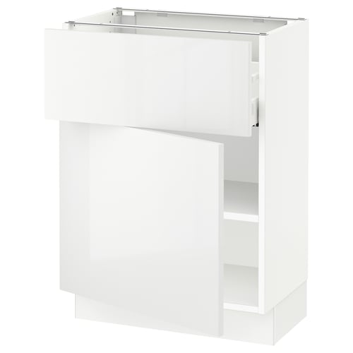 SEKTION white modern kitchen cabinet with sleek, high-gloss design.